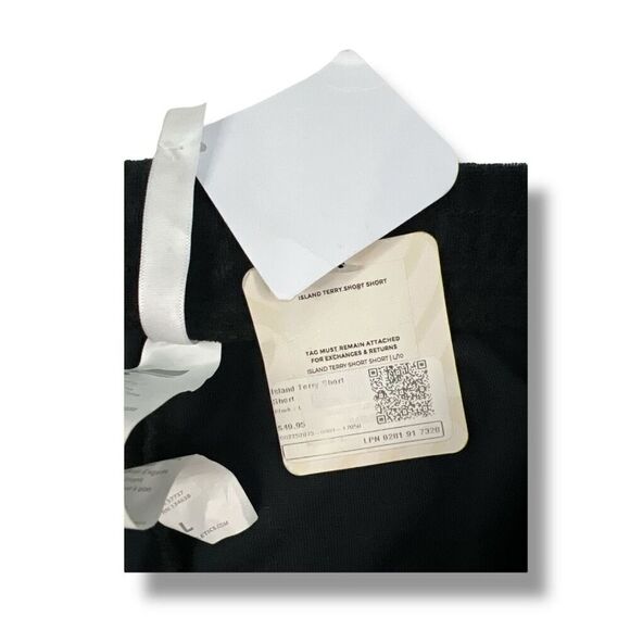 Fabletics Island Terry Black Athletic Shorts Size Large - Picture 4 of 5